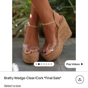 Clear Cork Wedge Sandals